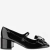 Shop Valentino Bowjane 50 Leather Mary-jane In Black