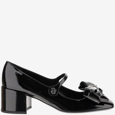 Valentino Garavani Bowjane 50 Leather Mary-jane In Black