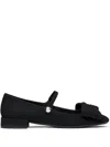 Valentino Satin Bow Mary Jane Ballerina Flats