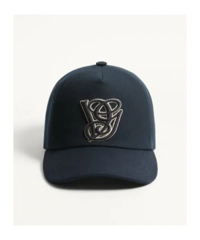 Valentino Garavani Cotton Baseball Cap With Embroidery In Blue