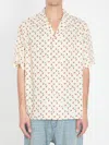 Valentino Cotton Poplin Bowling Shirt With Cherryfic Print In Neutral