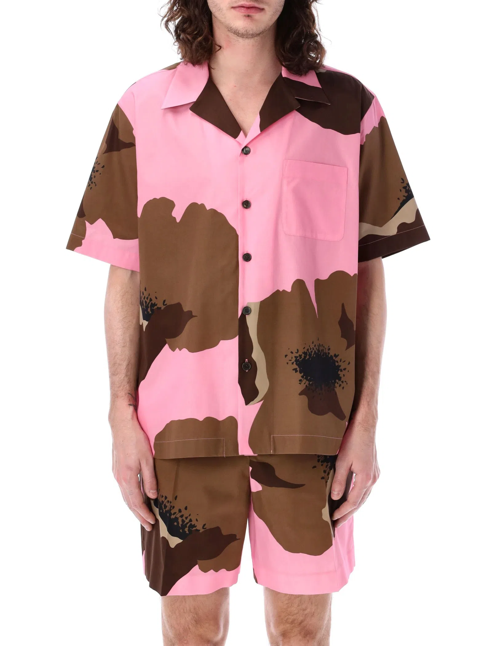Valentino Garavani Flower Portrait-print cotton T-shirt - Brown