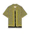Valentino Bowling Shirt With Bulles Royales Print In Yellow