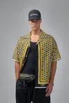 Valentino Bowling Shirt With Bulles Royales Print In Yellow