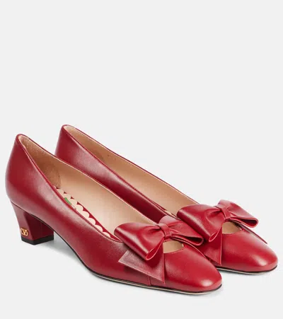 VALENTINO GARAVANI BOWOW 45 BOW-DETAIL LEATHER PUMPS