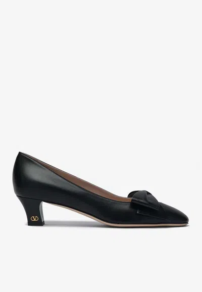VALENTINO GARAVANI BOWOW 45 LAMINATED LEATHER PUMPS