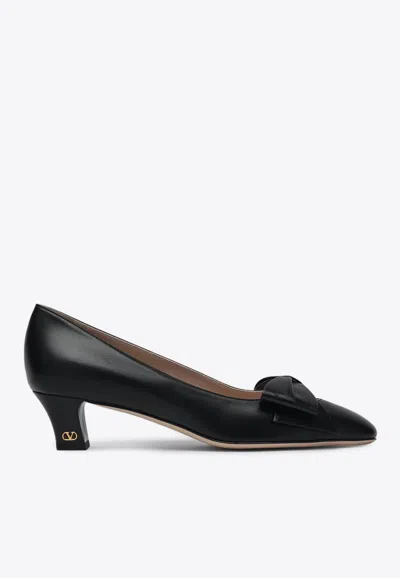 VALENTINO GARAVANI BOWOW 45 LAMINATED LEATHER PUMPS