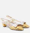 Valentino Bowbow Two-tone Metallic Leather Pumps In Gold