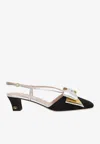 Valentino Bowow T. 45 Mid Heel Pumps In Black