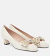 Valentino Garavani Bowow Pump In Kidskin With Studs 45mm Woman Ivory 41 In Neutral