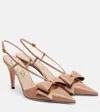 Valentino Bowow 85 Leather Slingback Pump In Brown
