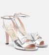 Valentino Bowow Metallic Leather Sandals