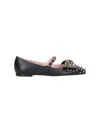 Valentino Garavani Leather Ballerinas With Stud Detailing In Black