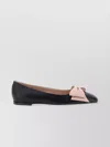 Valentino Round Toe Ballerina Shoes With Bow Detail In Black