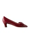 Valentino Bowow 45 Bow-embellished Leather Pumps In Red