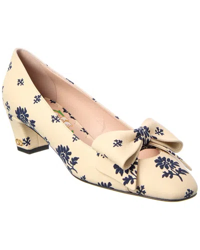 Valentino Garavani Valentino Bowow Decollete Canvas Pump In White