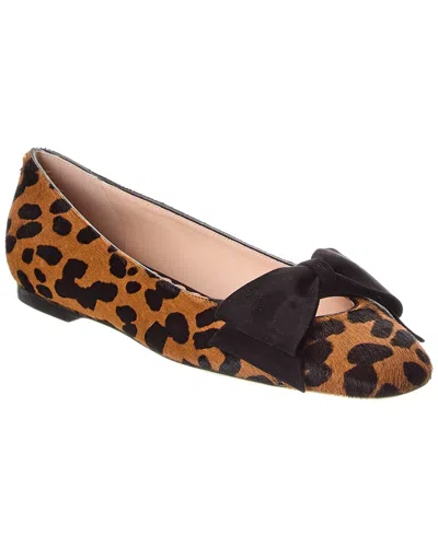 Valentino Garavani Valentino Bowow Haircalf & Suede Ballerina Flat In Brown