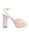 Valentino Garavani Bowow High Heel Sandals In Nude