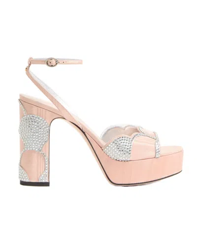 Valentino Garavani Bowow High Heel Sandals In Nude