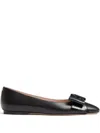 Valentino Leather Ballerinas With Iconic Bow Detail In Black