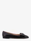 Valentino Leather Ballerinas With Iconic Bow Detail In Black