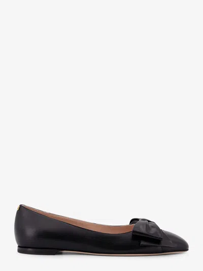 Valentino Garavani Bowow Leather Ballerinas In Black
