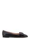 Valentino Leather Ballerinas With Iconic Bow Detail In Black