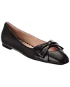 Valentino Women Black Leather Ballet Flats, 7.5 Luxury Ballet Flats For Women Darveys In Black