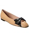 Valentino Bowow Leather Ballet Flat In Brown