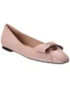 Valentino Bowow Leather Ballet Flat In Pink