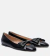 Valentino Leather Ballerinas With Iconic Bow Detail In Black