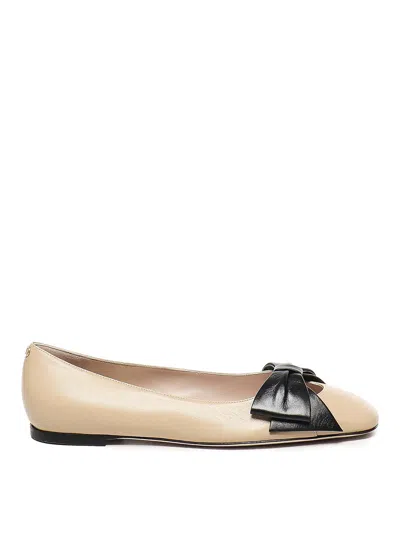 VALENTINO GARAVANI BOWOW LEATHER BALLET FLATS