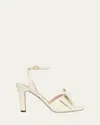 Valentino Bowow Leather Bow Ankle-strap Sandals