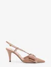 Valentino Bowow 85 Leather Slingback Pumps In Neutral