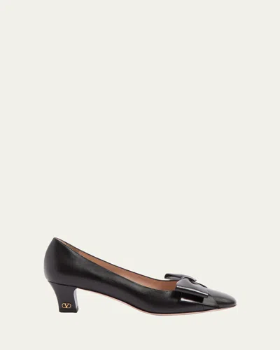 VALENTINO GARAVANI BOWOW LEATHER PUMPS