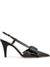 Valentino Bowow Leather Slingback Pumps In Black