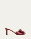 Valentino Bowow Leather Stiletto Mule Sandals