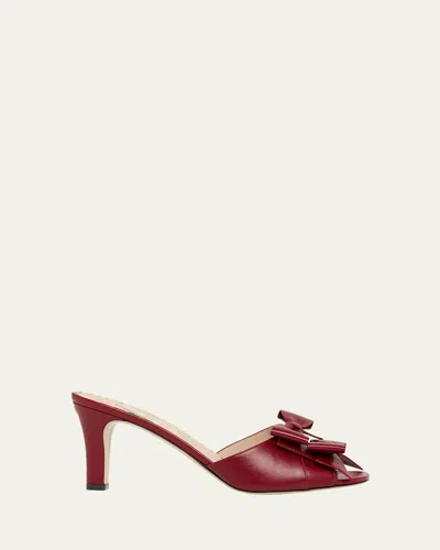 Valentino Garavani Bowow Leather Stiletto Mule Sandals