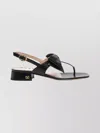 Valentino Bowow Leather Thong Sandals In Black