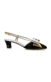Valentino Bowow T. 45 Mid Heel Pumps In Black