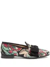 Valentino Garavani Bowow Loafer In Jacquard Fabric In Black