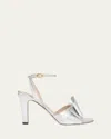 Valentino Bowow Metallic Leather Sandals