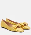 Valentino Garavani Bowow Metallic Leather Ballet Flats In Gold