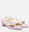 Valentino Pink Bowow Slingback Pumps In Pink