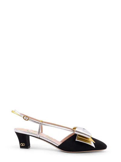 Valentino Garavani Bowow Moire Colorblock Slingback Pumps In Multi