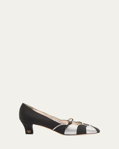 Valentino Garavani Bowow Moire Strass Pumps In Animal Print