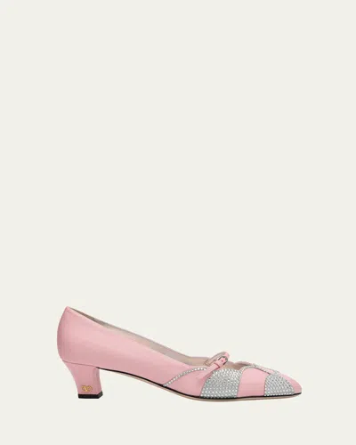 VALENTINO GARAVANI BOWOW MOIRE STRASS PUMPS