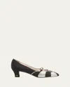 Valentino Garavani Women Black Fabric Bowow Pumps In Nero/silver Shade