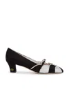 Valentino Garavani Women Black Fabric Bowow Pumps In Nero & Silver Shade
