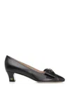 Valentino Bowow 45 Laminated Leather Pumps In Black